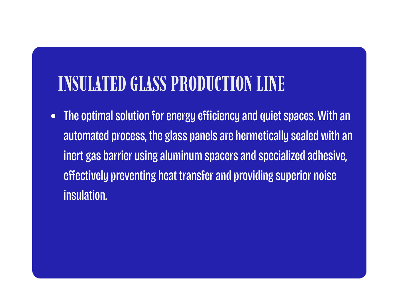 Insulated Glass Line Specs